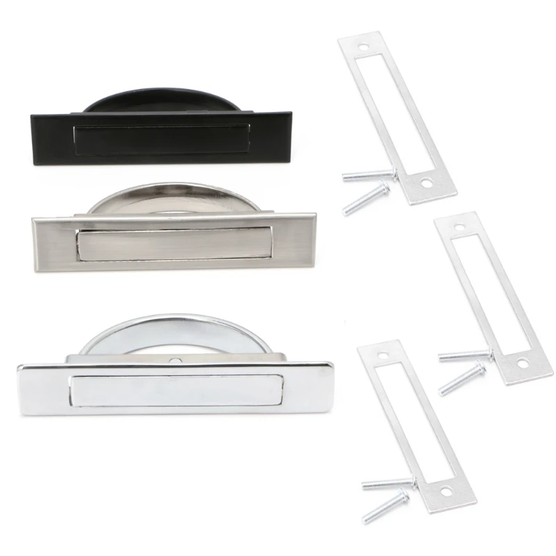 

OOTDTY Hidden Door Handle Zinc Alloy Recessed Flush Pull Cover Floor Cabinet Furniture