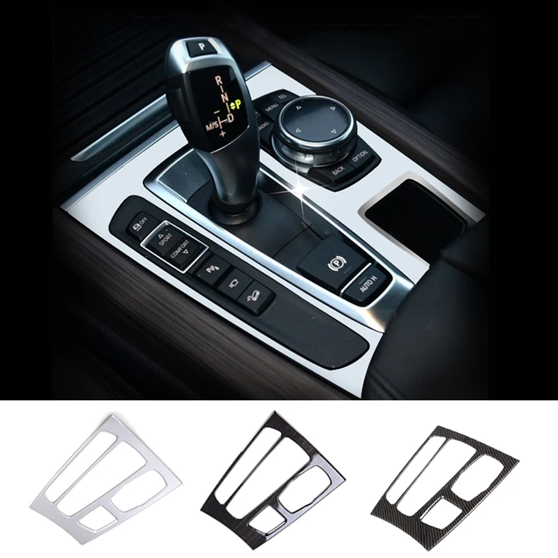 

Car ABS Chrome / Carbon Fiber Texture Center Console Gear Shift Panel Cover Trim for BMW X5 F15 X6 F16 2014 2015 2016 2017 2018