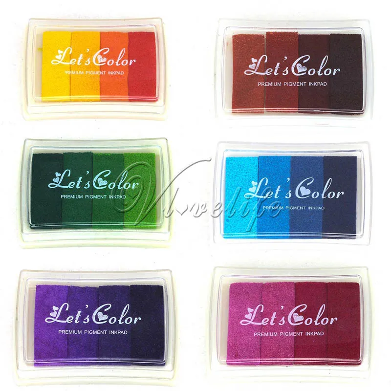 

Gradient Color Craft Ink Pad Sponge Plastic Inkpad for Wedding Party Fingerprint Tree DIY Ink Stamps Scrapbooking