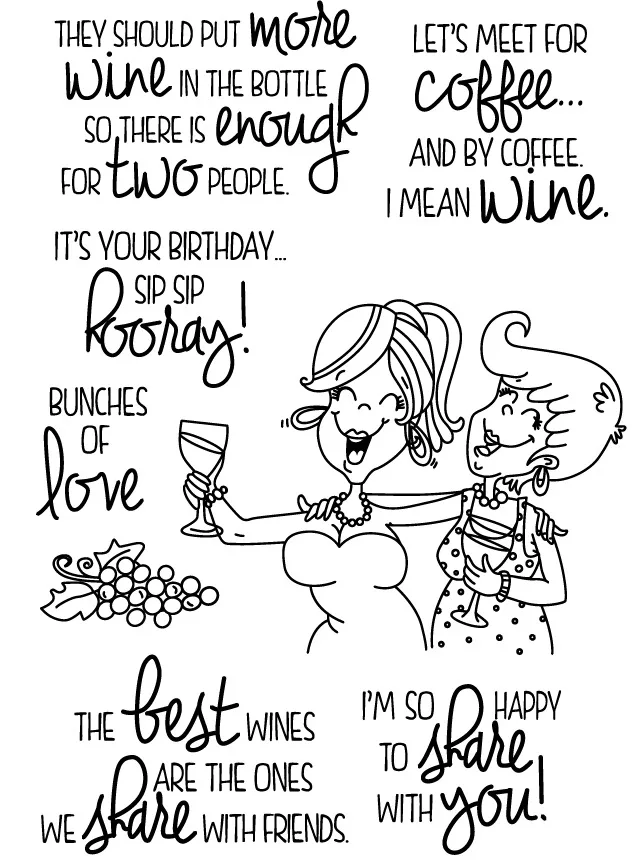 

Wine Time/Transparent Clear Stamps for DIY Scrapbooking/Card Making/Kids Christmas Fun Decoration Supplies