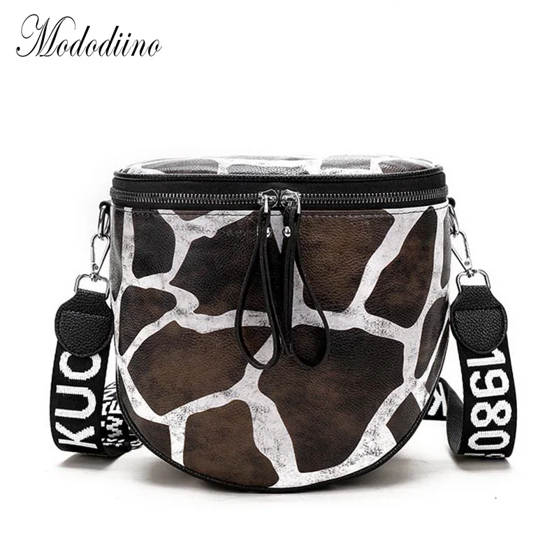 Mododiino زيبرا طباعة حقائب كتف بو الجلود Crossbody حقيبة المرأة أكياس شريط السرج حقيبة ليوبارد دلو حقيبة الإناث حقيبة DNV0733