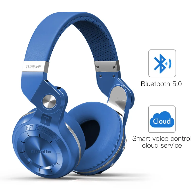 Bluedio T2S Bluetooth наушники микрофон стерео Беспроводная гарнитура Bluetooth 4.1 для iPhone Samsung Xiaomi HTC - Цвет: Blue cloud