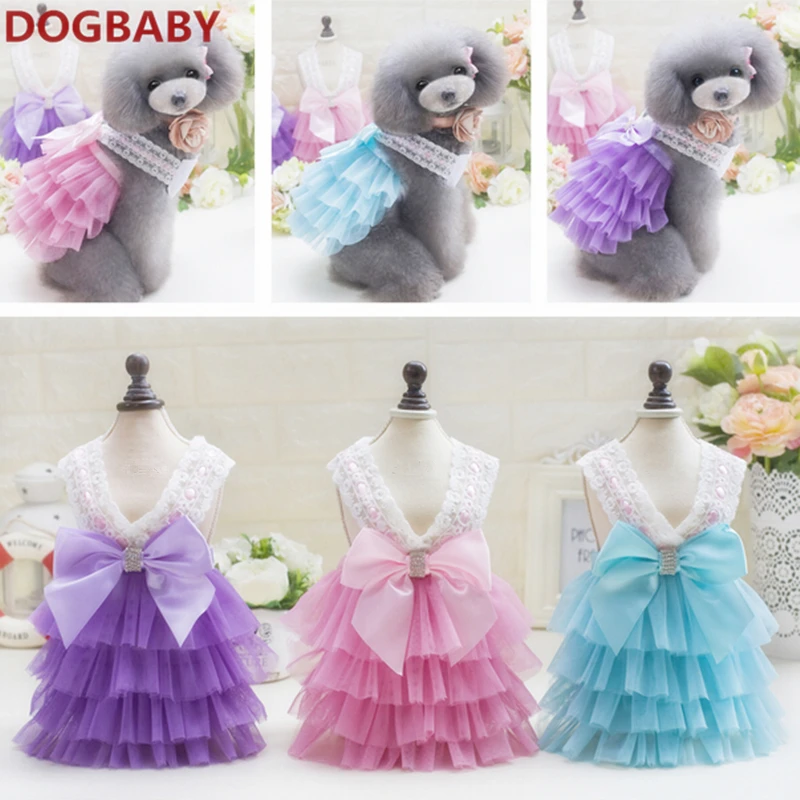 Mascotas Para Cachorro Hembra Azul Rosado Púrpura Cordón Del Verano vestido De Estilo Coreano Perro Teddy Chihuahua Ropa Roupa De Cachorro|dresses for puppies|pet dressdress for pet - AliExpress