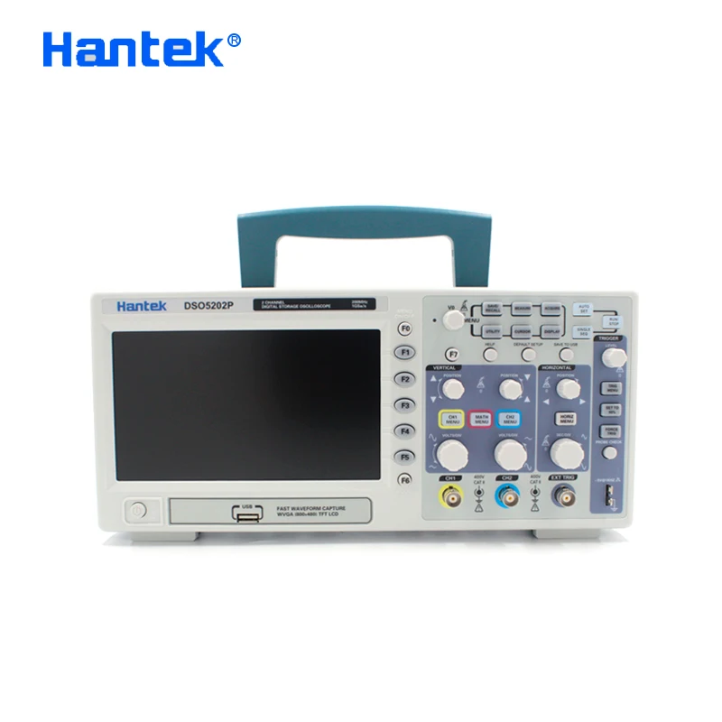 

Hantek DSO5202P Digital Oscilloscope 200MHz 2 Channels USB Handheld Osciloscopio Portable 1GSa/s Electrical Oscillograph 7Inch