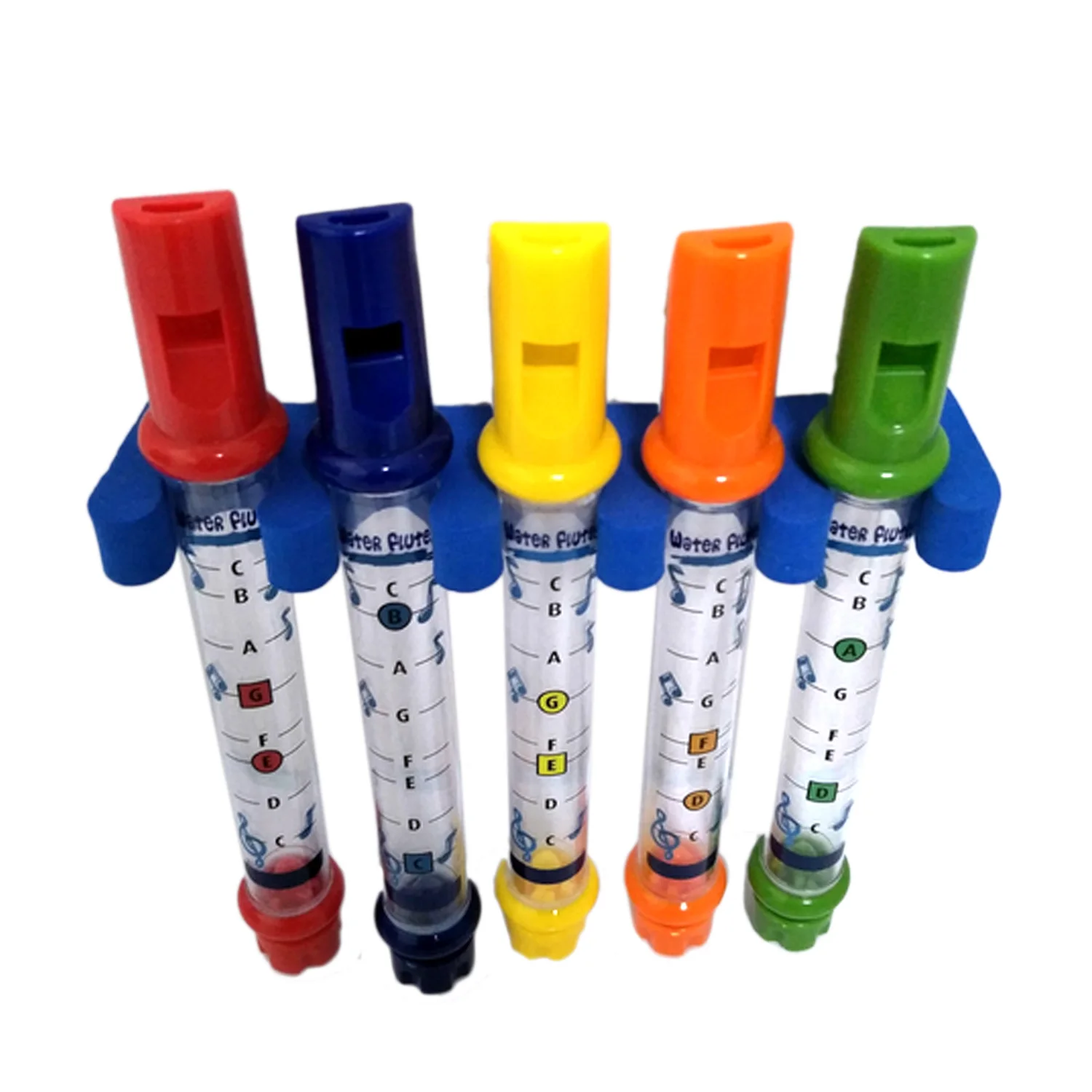 5PCS/1Row Kids Baby Fun Colorful Music Water Flutes Whistles Sounds Tunes Bath Shower Bathing Early Educational Toy
