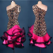 Латинской Танцевальный костюм сексуальные модные ботинки с леопардовым принтом платье без рукавов Детское платье для латинских танцев латино-американских танцев конкурс танцев костюм платье