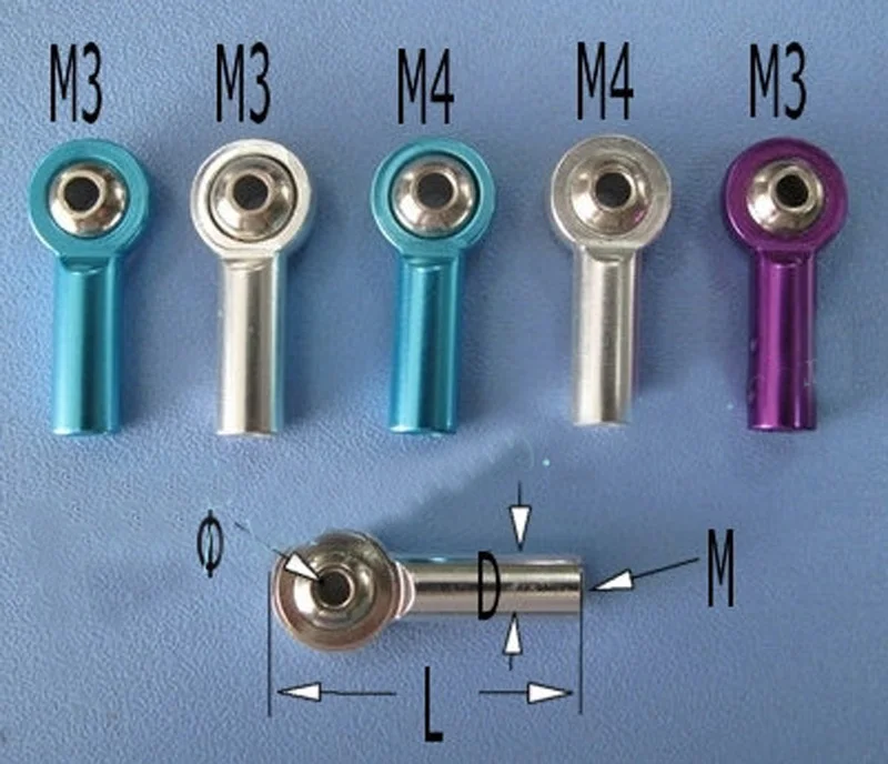 

5PCS M2 M2.5 M3 M4 Metal Servo Linkage Connector Pushrod End Colorful Rod Adjuster Aperture 2mm/3mm Ball Joint for RC Boat Model