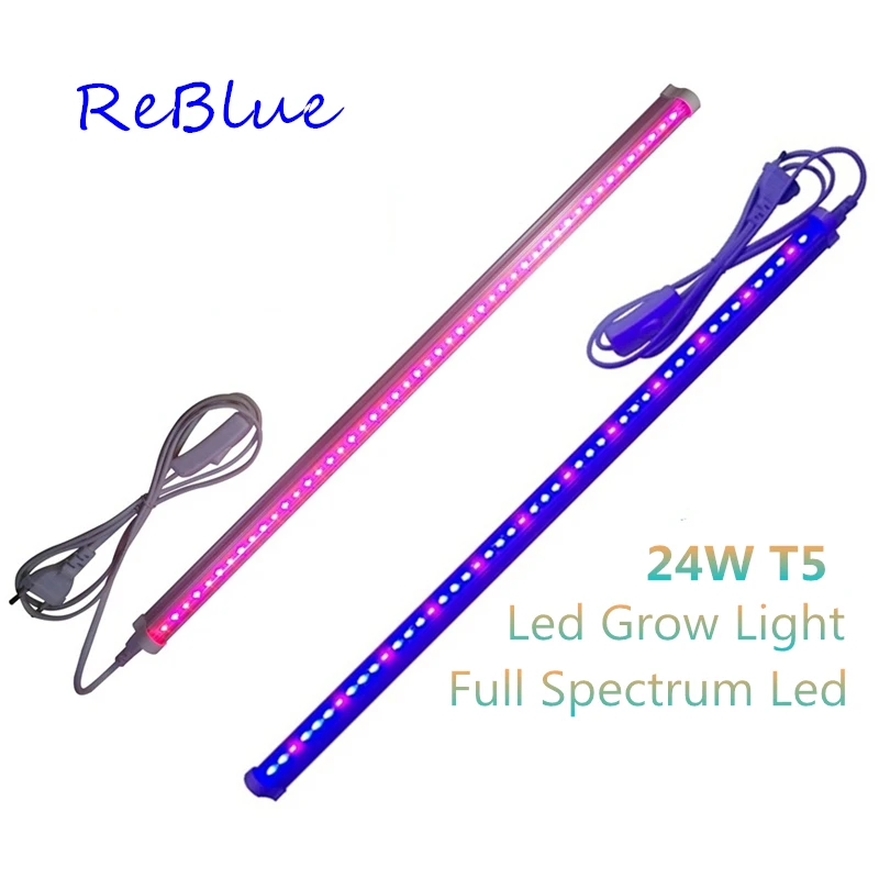  ReBlue Grow light Fitolampy Phyto Lamps Plant Light 57cm 24W T5 Led Grow Light Full Spectrum Grow L - 32855497193