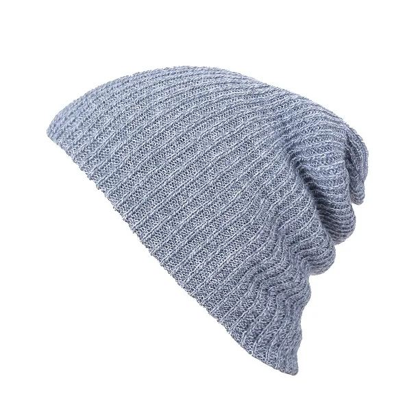 Light grey Cap Зимние головные уборы для мужчин и женщин, вязанная Повседневная шапка, вязанная крючком, мешковатая шапочка, лыжная громоздкая шикарная вязаная шапка с черепом, Осенняя шапка для девочек и мальчиков, Новинка - Цвет: Light grey Cap