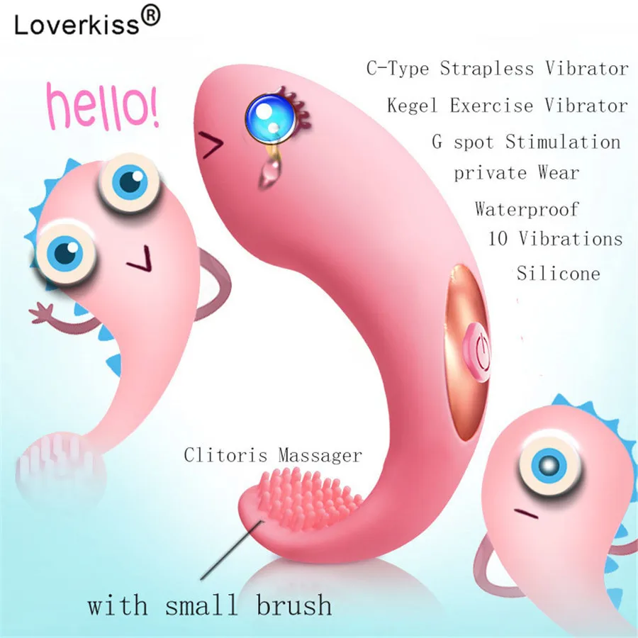 Вибратор Loverkiss 10 вибраций без бретелек для точки G яйцо Вагина Женский