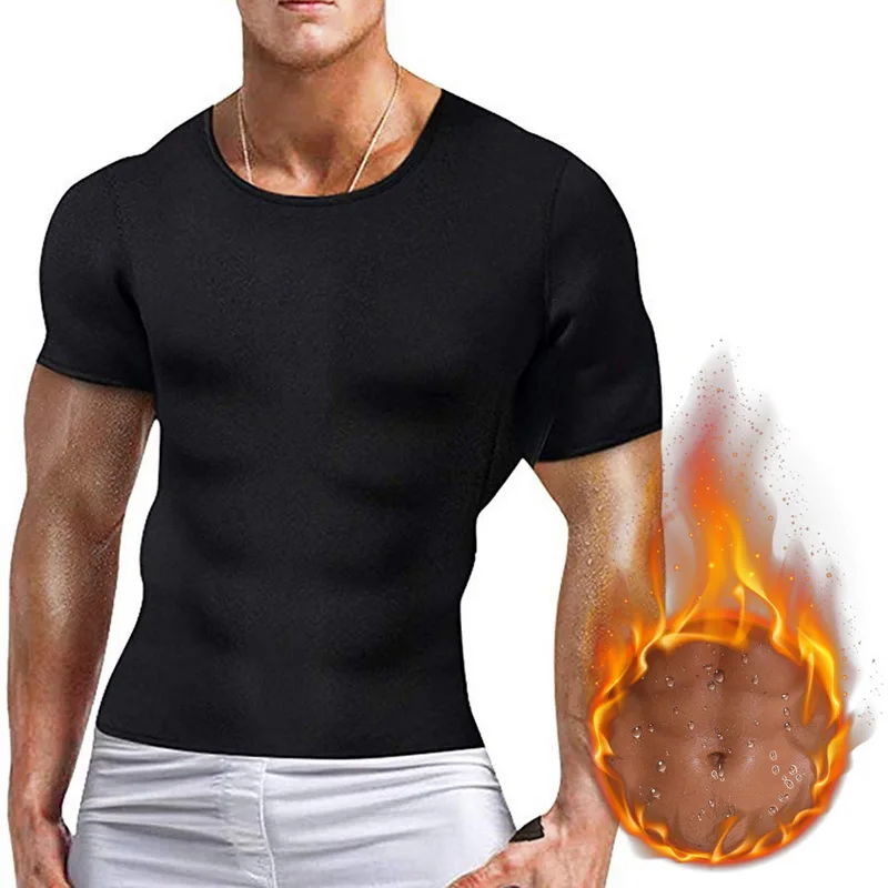 MONERFFI Men's Slimming Body Shapewear Corset Vest TShirt Abdomen Control Slim Waist Cincher Tee Shirts | Мужская одежда