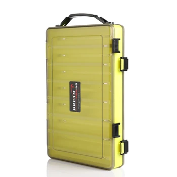 

Portable Double Sided Fishing Tackle Boxes Multifunction 14 Compartments Fishing Lures Container Box Fishing Gear Accessories