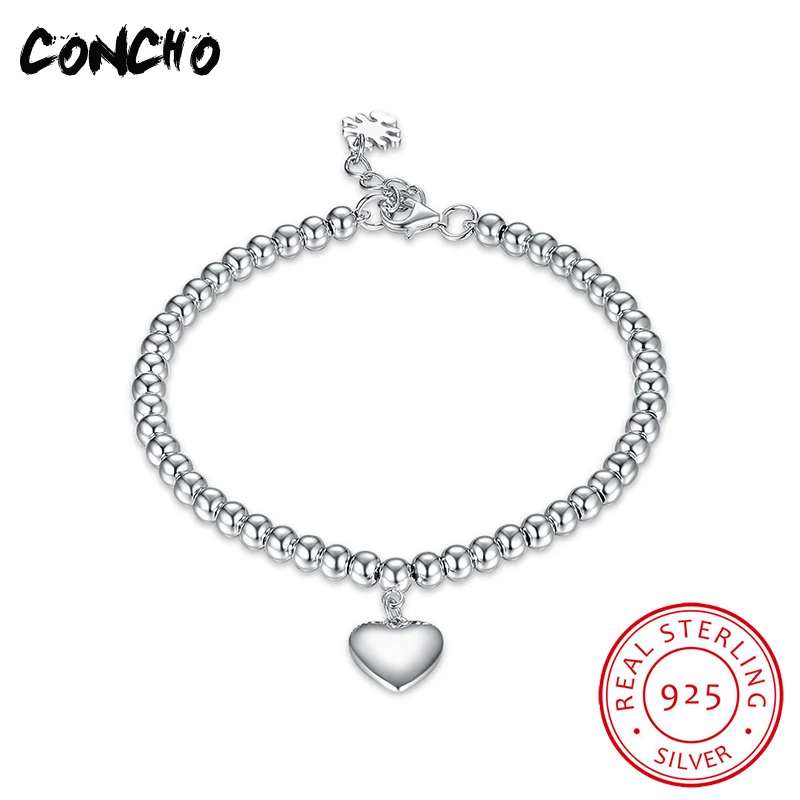 

Concho Jewelry 925 Sterling Heart Bracelet For Women Anniversary Best Gifts 2018 Concho Jewelry Original Pendant Hand Chain