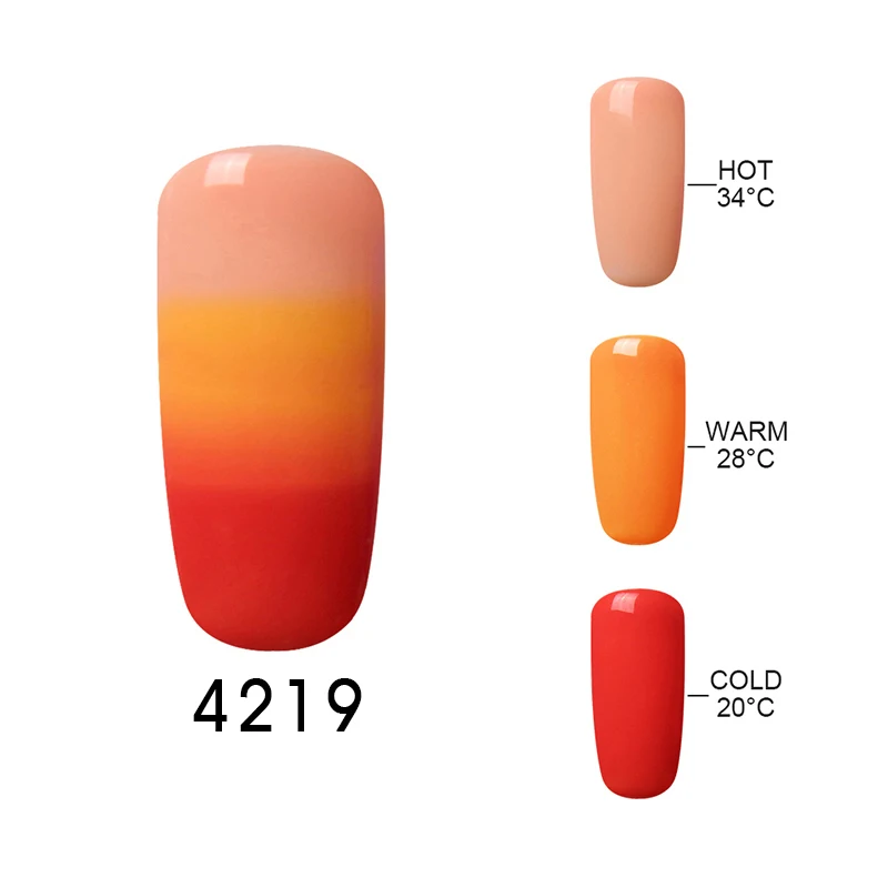 Elite99 изменение настроения Цветной Гель-лак для ногтей 32 УФ Цвет Тепловая температура гель для изменения цвета лак для ногтей 10 мл/уп - Цвет: 4219