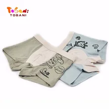 Нижнее белье для мальчиков Высококачественные мягкие трусики из органического хлопка детские трусы-боксеры с рисунками из мультфильмов, нижнее белье для детей 3-D Tobani, 2 шт