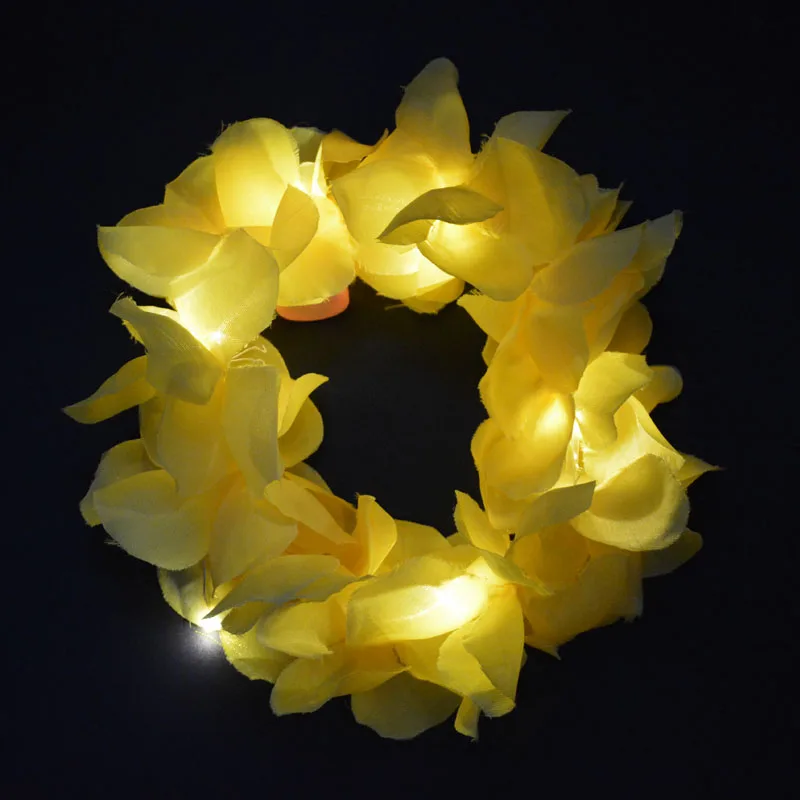 2018 woman girl kids led light blinking hawai flower hula lei