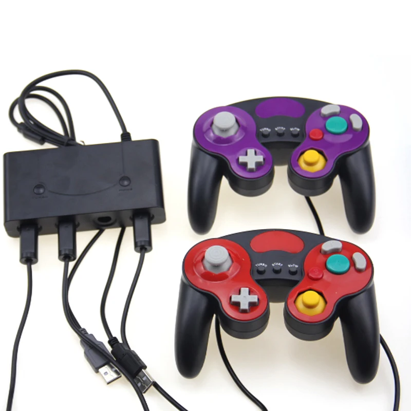 Новейший адаптер контроллера Gamecube для Nintendo WiiU Switch и ПК USB с кнопкой home|Запасные