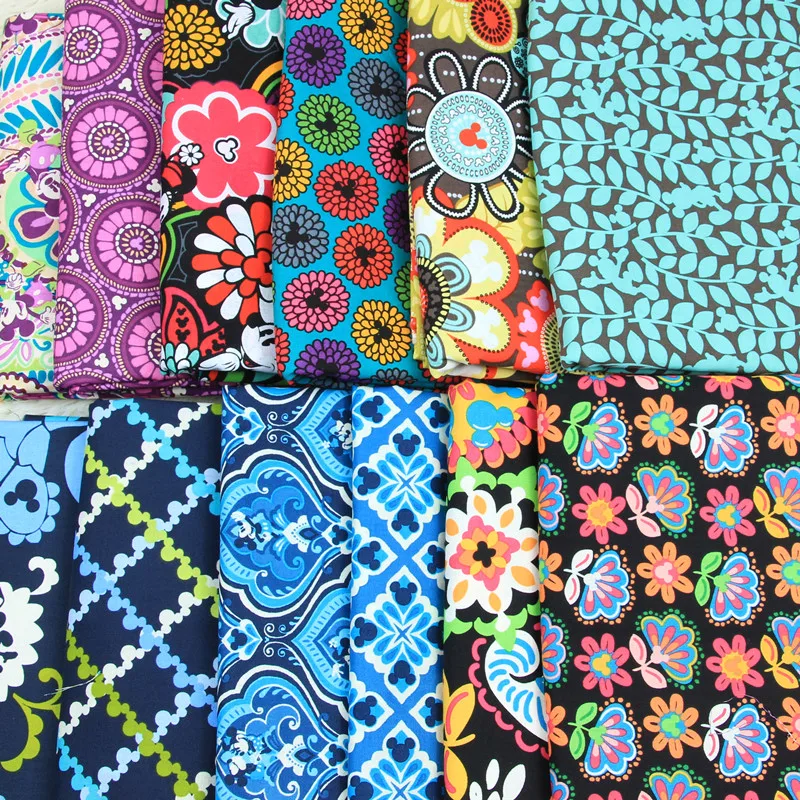 

1 meter mickey flower 100% cotton fabric handmade DIY garment dress children cloth T557