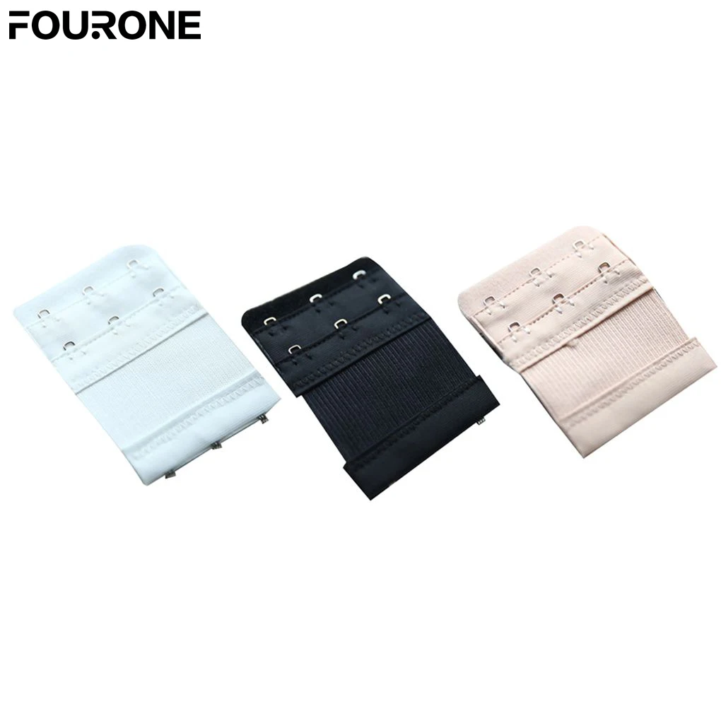 

Hot Ladies Useful Bra Extenders Strap Extension 3Pcs Bra Buckle Three Row Elastic Long Bra Buckle 3 Hook Narrow