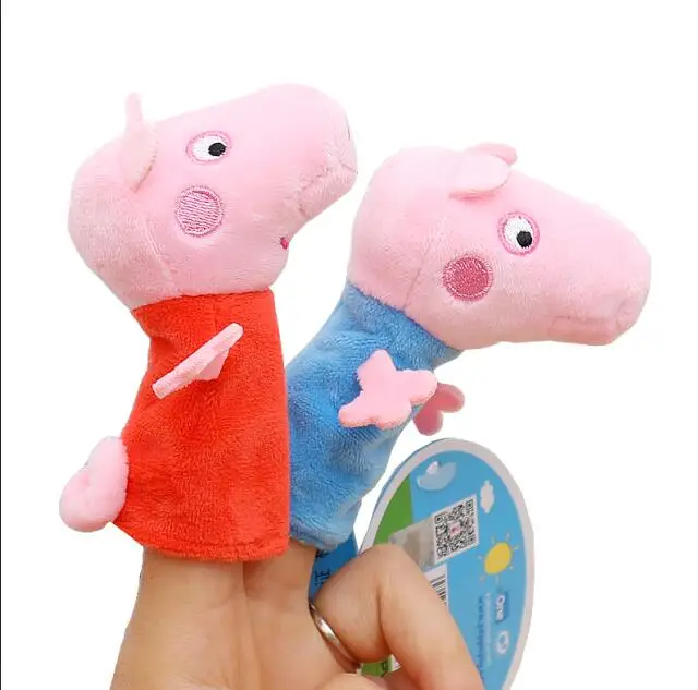 Горячая Распродажа 2 шт. натуральная со Свинкой Пеппой; Палец Кукольный Peppa Джордж мамы, папы и ребенка с принтом динозавра для всей семьи Детская плюшевая игрушка подарок на день рождения и Рождество Кукла