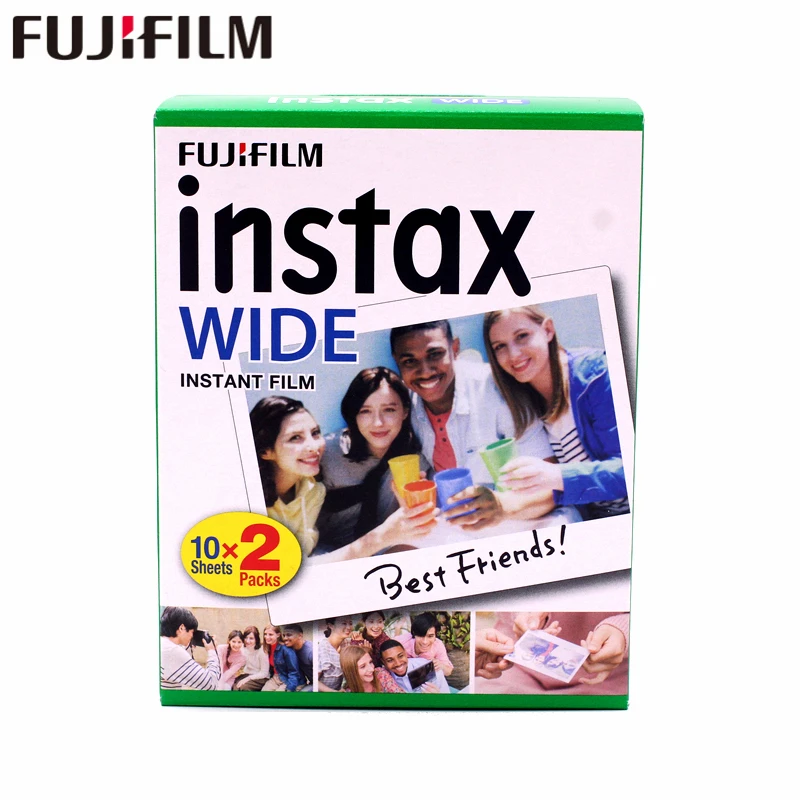 Совершенно новая широкоформатная пленка Fujifilm Instax С Плоским Краем(20 фотографий) для мгновенной фотосъемки Instax 200 210