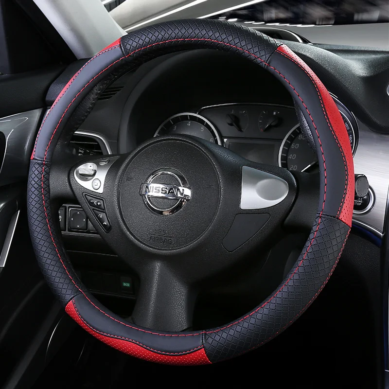 

Top Layer Leather Wheel Steering Covers for Nissan Altima Teana Cima Dayz Fuga Latio/Versa Sedan/Almera/Sunny Leaf Grand Livina