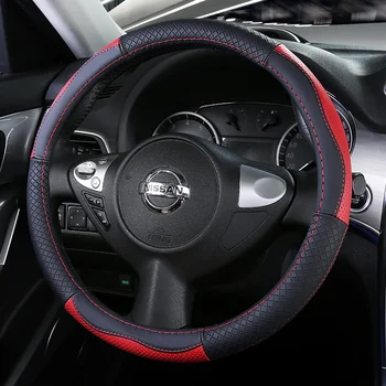 

Top Layer Leather Wheel Steering Covers for Nissan Altima Teana Cima Dayz Fuga Latio/Versa Sedan/Almera/Sunny Leaf Grand Livina