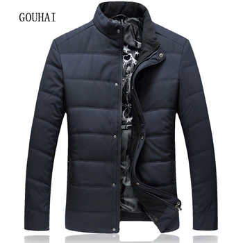 

L-6XL Solid Parkas Mens Winter Jacket Male 2019 Brand Clothing Man Coat Stand Collar Overcoats Male Plus Size Top Quality