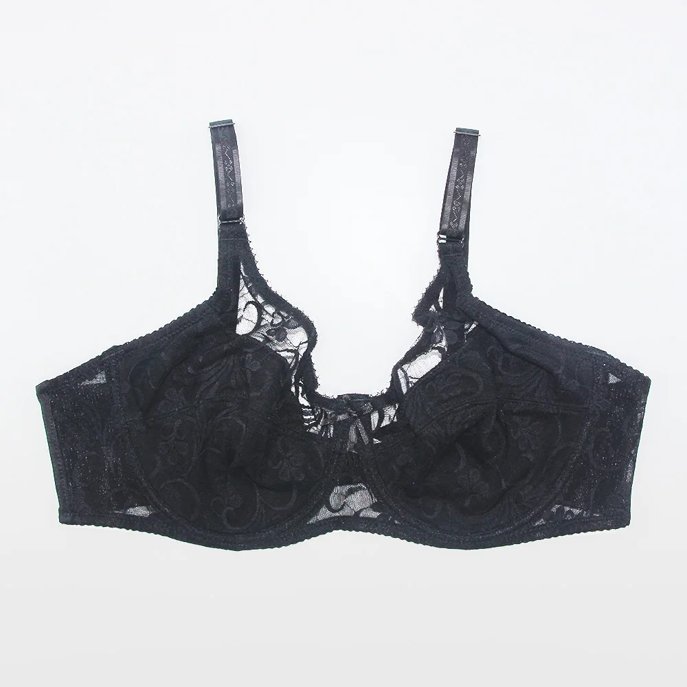 Sexy Women Lace Bra Plus size B C D Cup Underwire Gather Adjustment Plunge Lingerie Bras For Women Embroidery Underwear BH Top