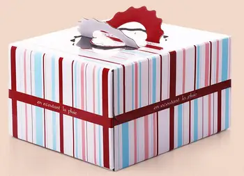 

Wholesale supply cake box 8 inch cake box fashion color bar mobile within the cake box to send