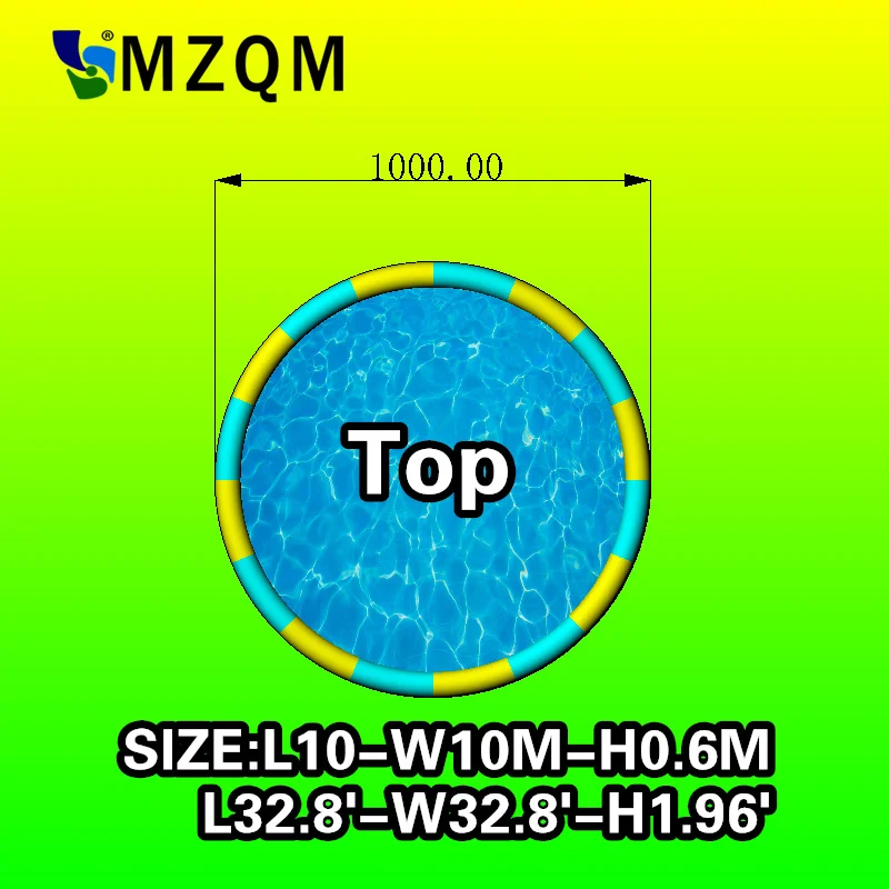 Mzqm Новый дизайн 10 м диаметр большой надувной бассейн надувной игрушки