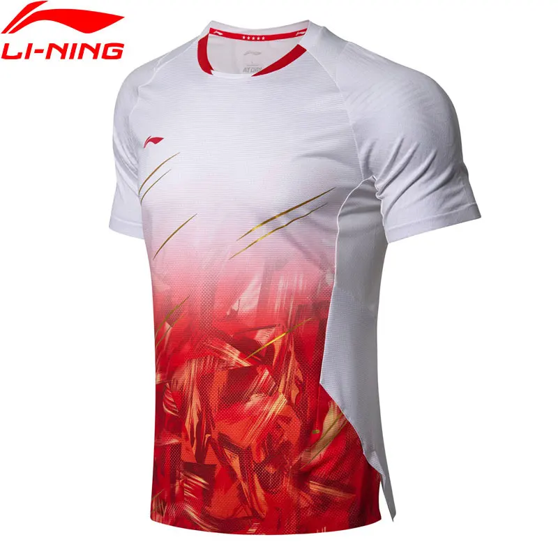 Клиренс) Li-Ning мужские футболки для бадминтона на сухой AT-BACTERIA на статической подкладке для соревнований, спортивные футболки, футболка AAYN305 MTS2888