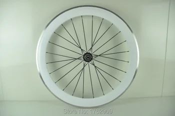 

1pair New white color 700C 60mm clincher rim Road bike 3K carbon bicycle wheelsets with alloy brake surface aero spoke Free ship