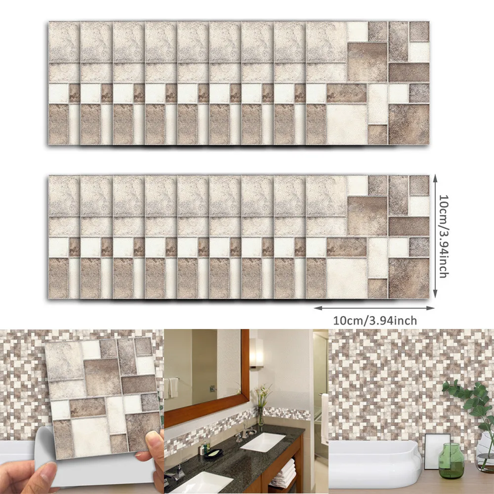 

18pcs Wall Sticker Self Adhesive Waterproof Black Marble Mosaic Wall Art Kitchen Tile Sticker Kids Room Decoration Stickers