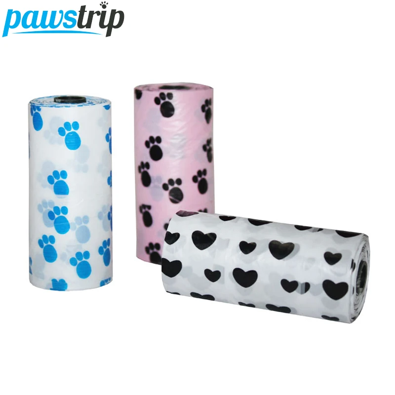 

10 roll Degradable Pet Carrier Dog Poop Bag Printing Puppy Dog Waste Bag(10 roll=150pcs)