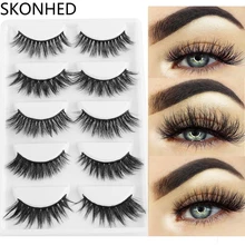5 пар смешанных Мультипак 3D мягкая норка накладные ресницы тонкие и длинные ресницы натуральные макияж для глаз искусственный наращивание ресниц инструмент