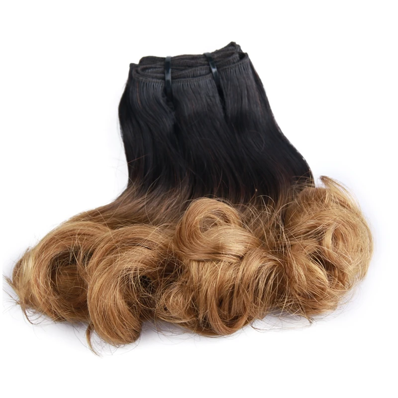 Hot Beauty Hair Funmi Super Double Drawn Ombre Egg Curl Brazilian Hair Weave Bundles Human Hair Extension Remy Hair Can Buy 3 or 4 Bundles (5)