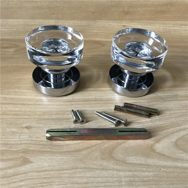 LCH 1 пара 55 мм 60 мм дверные ручки с прозрачной огранкой и кристаллами цилиндрическая дверная ручка ogaton на основе хромированного цинкового сплава