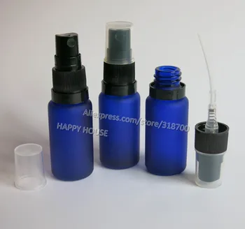 

360 x 15ml Blue Boston Round Glass Bottles with Tamper Evident Sprayer,15cc Blue Glass Essential Oil Container