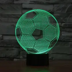 ICOCO 3D печать лампа «футбольный мяч» перезаряжаемая 2 цвета Изменение сенсорный выключатель спальня ночник домашний декор креативная лампа