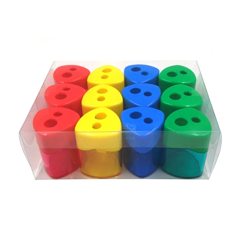 12pcs Set MIRUI 2 отверстия Многофункциональный карандаш точилка 2 Запасное лезвие для толстые карандаши для рисования принадлежности для рисования - Цвет: 12pcs Set