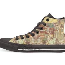 Лиссабонская Повседневная Высокая холщовая обувь кеды для дропшиппинг