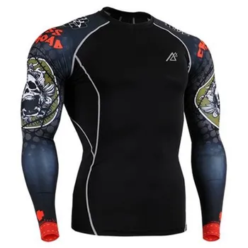 

2018 Tshirt 3d for boys mens long sleeve t shirts for running biking skulls printed tops clothes for weight lifting box fight