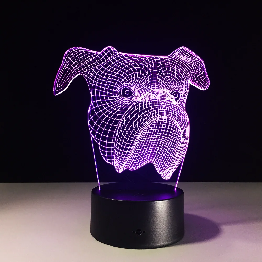 

Home Bedroom Decoration 3D Cute Dog LED Night Light 7 Colors Changing SharPei Dog Table Lamp Animal Lights Kids Gift