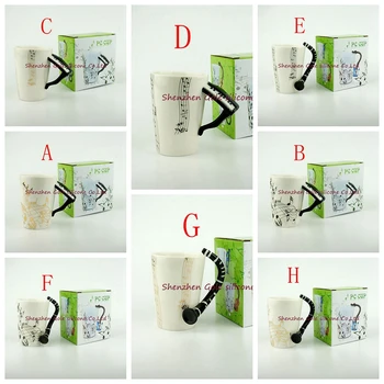

120pcs/lot Piano Music Bone China Mug 240ml Ceramic Coffee Cup Tea Cup Porcelain Zakka Novelty For Gift Cafe Teatime Office