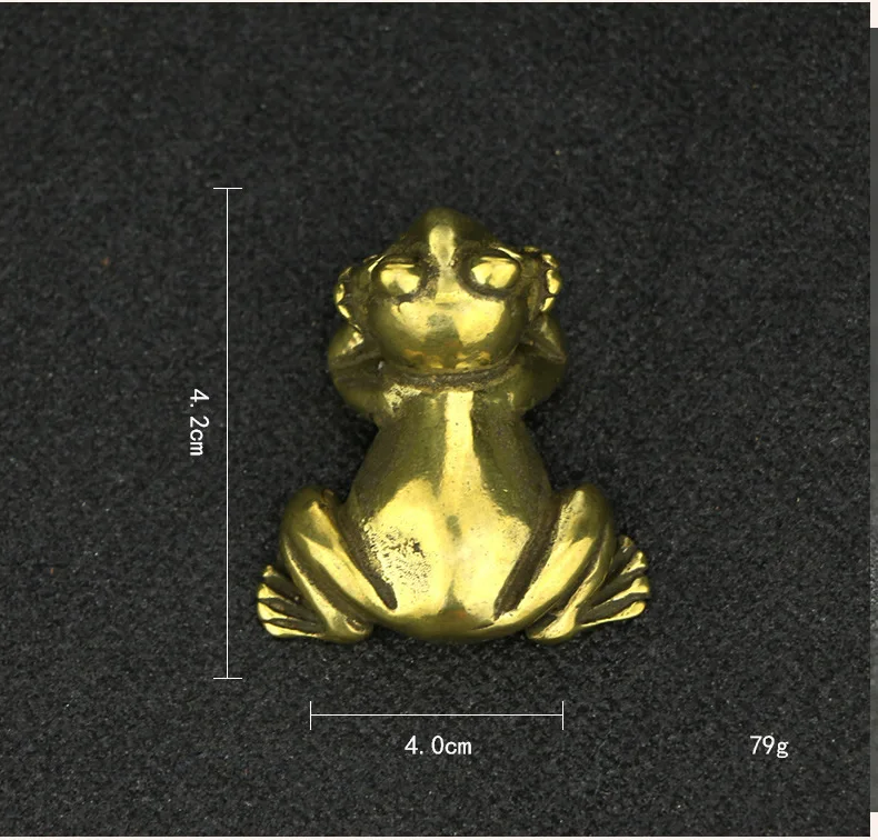 Мини милые винтажные медные лягушки статуя украшения орнамент скульптура Спящая мышление лягушка домашний офис настольная игрушка с орнаментом подарок