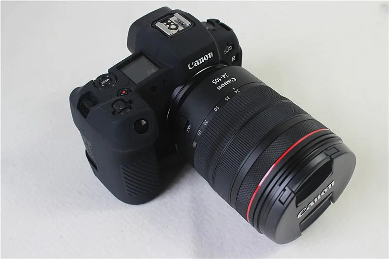 Силиконовая кожа брони чехол корпус протектор для Canon EOS R EOS RP EOSRP M100 M3 M6 M10 цифровая камера слинг сумка на плечо - Цвет: EOS R Black