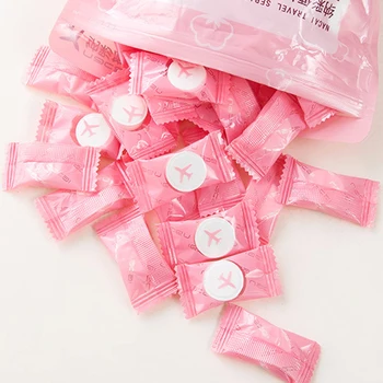 

Mini 100pcs Travel Cotton Compressed Towel Disposable Magic Pill Hand Towel Outdoor Trip Compact Facial Tissue Wipes
