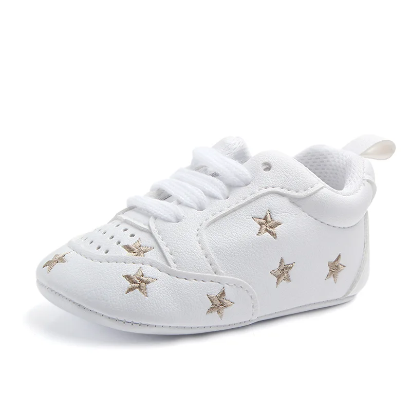 Обувь для новорожденных; обувь для малышей с принтом звезды; обувь для малышей из искусственной кожи на мягкой подошве; кроссовки для маленьких мальчиков и девочек; обувь для малышей - Цвет: D