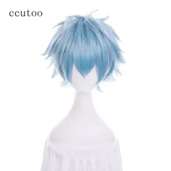 Ccutoo 30 см короткий синий микс пушистый слоистых синтетических Shigaraki Tomura косплэй парик Термостойкость вечерние парик